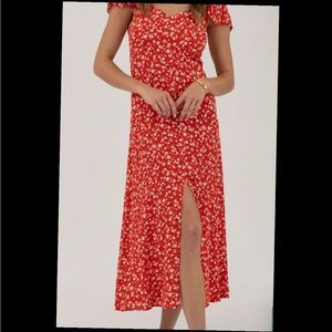 Red Floral Women's sexy Dress size small by The Workshop NEW W/tags